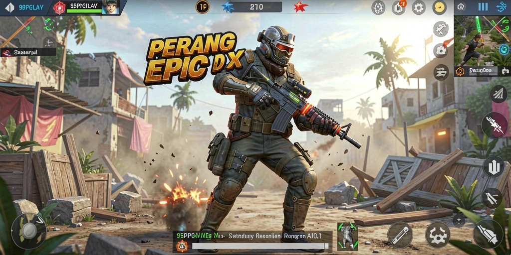 Gameplay menegangkan di medan Battle Royale.