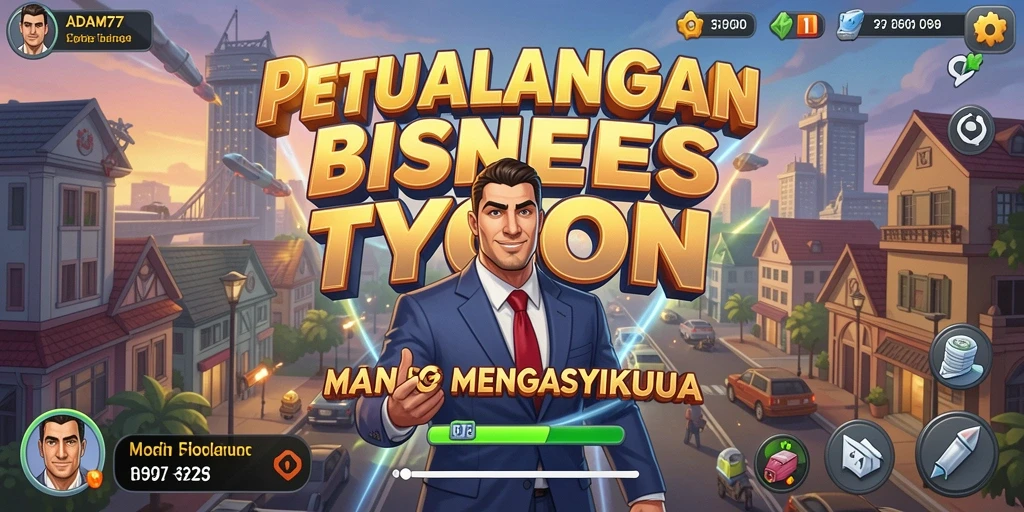 Tampilan utama gameplay ADAM77 dengan elemen Tycoon yang menarik.