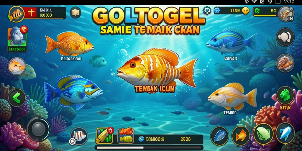 Screenshot GOLTOGEL menampilkan aksi menangkap ikan yang seru dan penuh warna.