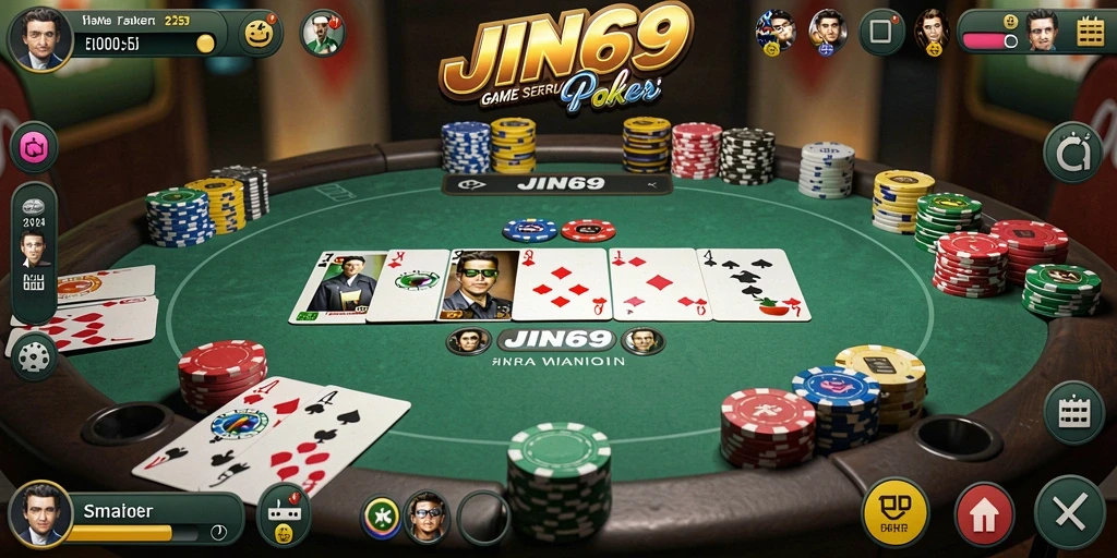 Tampilan screenshot JIN69 menampilkan gameplay Poker yang menarik dan kompetitif.
