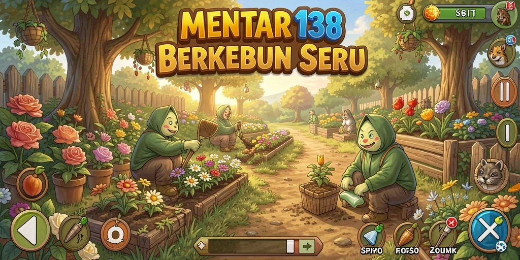 Tangkapan layar MENTARI138 menampilkan kebun hijau subur dengan berbagai tanaman.