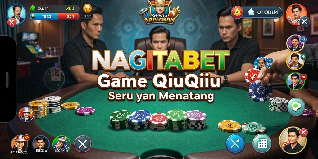Screenshot utama NAGITABET menampilkan aksi intens permainan QiuQiu.