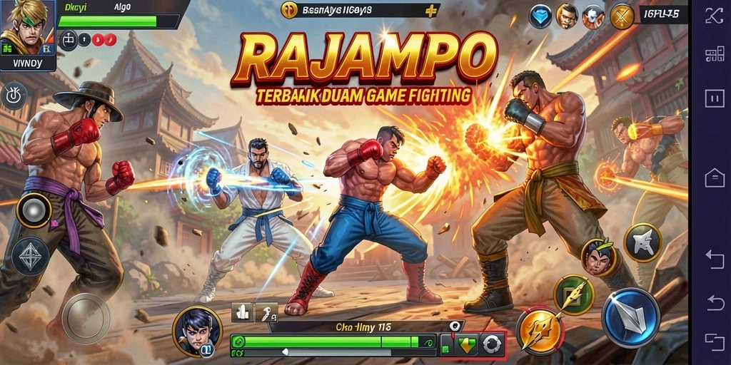 Tampilan menarik dari gameplay Fighting di RAJAMPO.