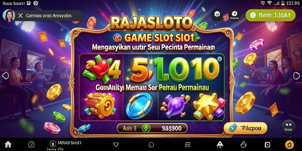 Tampilan gameplay seru di RAJASLOTO dengan berbagai tema slot.