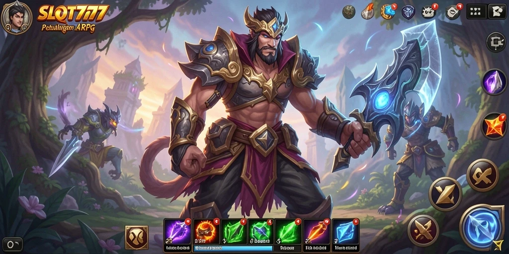 Tampilan gameplay <strong>SLOT777</strong> yang menegangkan dan penuh aksi.