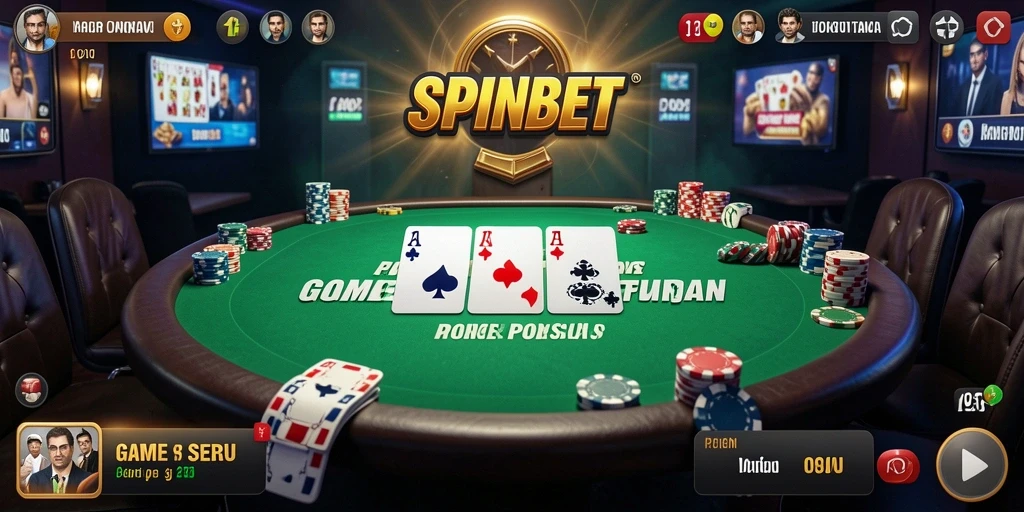 Tangkapan layar gameplay <strong>SPINBET</strong> yang penuh aksi poker.