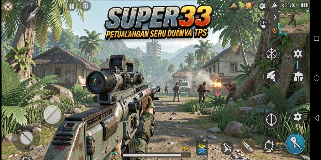 Tangkapan layar SUPER33 menampilkan pertempuran TPS yang seru dan mendebarkan.